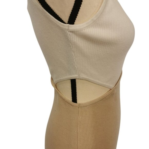 Lulus Fabulous Favourite Ribbed Cutout Sleeveless Midi Sweater Dress - Sz S - Picture 4 of 10